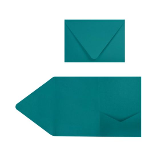 Picture of LUX Pocket Invitations, A7, 5in x 7in, Teal, Pack Of 50