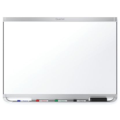 Picture of Quartet Prestige 2 DuraMax Porcelain Magnetic Dry-Erase Whiteboard, 48in x 36in, Aluminum Frame With Silver Finish