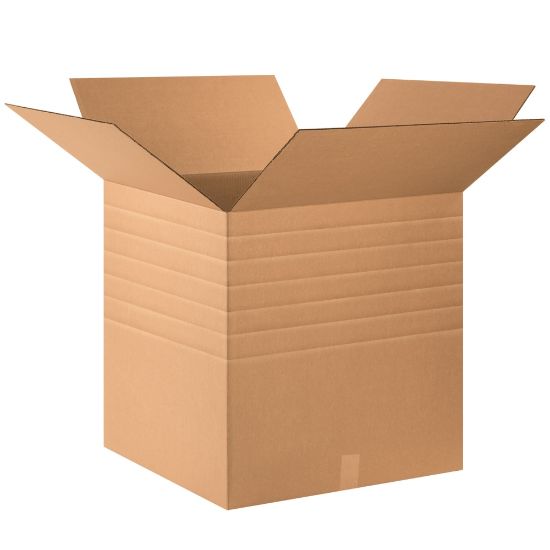 Picture of Partners Brand Multi-Depth Corrugated Boxes, 20in x 20in x 20in, Scored 18in, 16in, 14in, Kraft, Pack Of 10