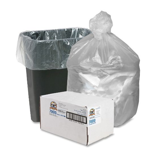 Picture of Genuine Joe 0.2 mil Trash Bags, 10 gal, 24inH x 23inW, Translucent, 1000 Bags