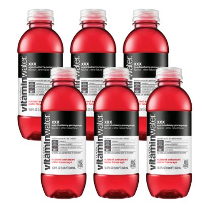 Picture of glaceau vitaminwater XXX with A�ai-Blueberry-Pomegranate Flavor, 16.9 Oz, Pack Of 6 Bottles