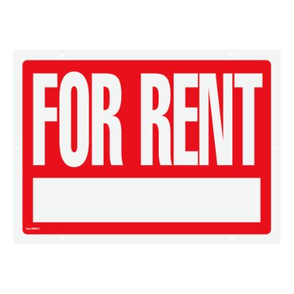 Picture of Cosco "For Rent" Sign With Stake Kit, 16in x 22 1/2in, Red/White