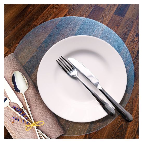 Picture of Floortex Hometex Anti-Microbial Circular Table Mats, 12in Diameter, Pack of 2, Fresh Mist