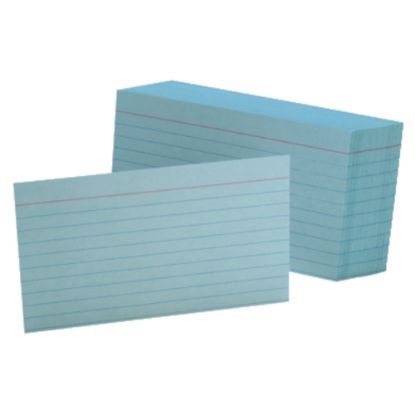 Picture of Office Depot Brand Ruled Index Cards, 3in x 5in, Blue, Pack Of 100