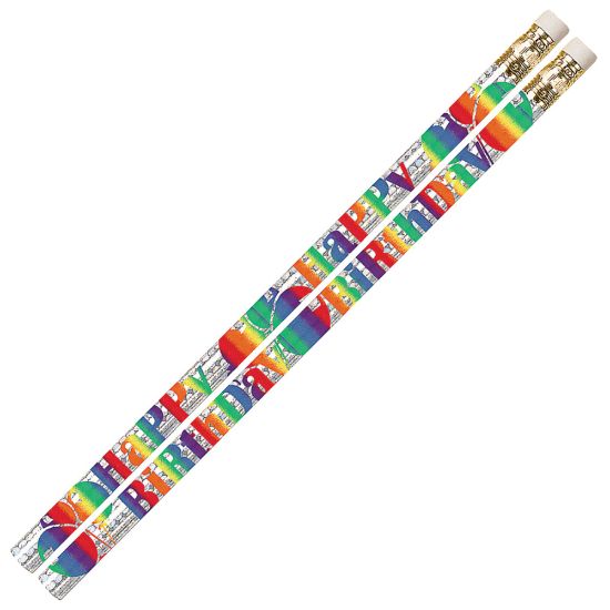 Picture of Musgrave Pencil Co. Motivational Pencils, 2.11 mm, #2 Lead, Birthday Blitz, Multicolor, Pack Of 144