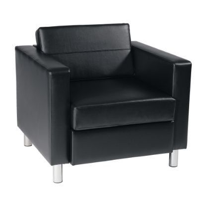 Picture of Ave Six Pacific Avenue Vinyl Arm Chair, Black/Chrome