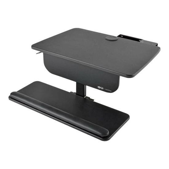 Picture of Tripp Lite Sit Stand Desktop Workstation Adjustable Standing Desk With Clamp Converter, Black