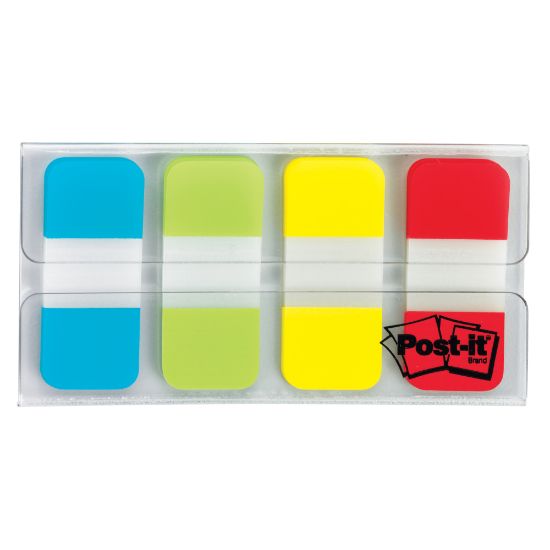 Picture of Post-it Tabs, .625 in., 10/Color, 40/Dispenser, Solid, Aqua, Yellow, Pink, Violet