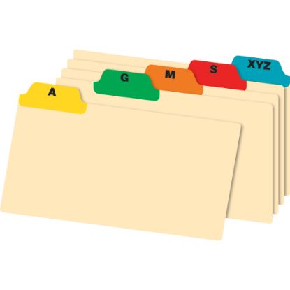 Picture of Office Depot Brand A-Z Poly Index Card Guide Set, 5in x 8in, Multicolor, Set Of 25 Cards