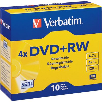 Picture of Verbatim QZ2776 DVD+RW Disc Spindle, Silver, Pack Of 10