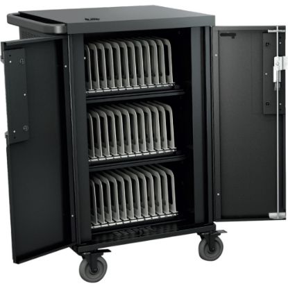 Picture of Bretford CoreX Cart - 3 Shelf - Steel - 33.2in Width x 25.8in Depth x 44.5in Height - Black - For 36 Devices