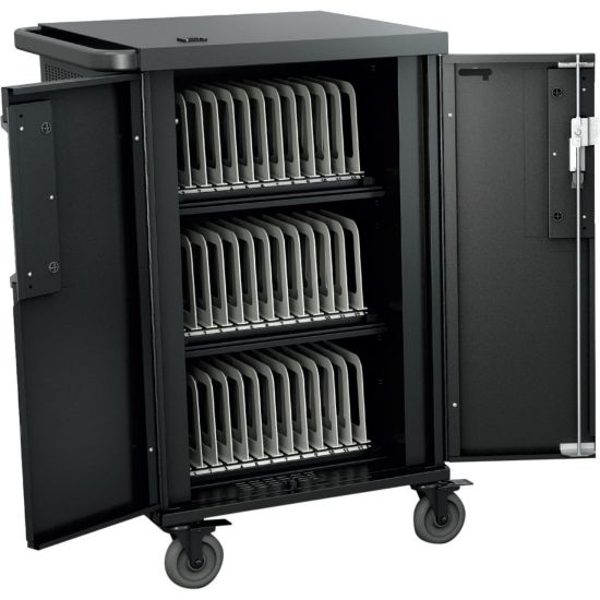 Picture of Bretford CoreX Cart - 3 Shelf - Steel - 33.2in Width x 25.8in Depth x 44.5in Height - Black - For 36 Devices