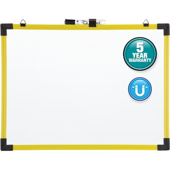 Picture of Quartet Industrial Magnetic Dry-Erase Whiteboard, 36in x 48in, Plastic Frame With Yellow Finish