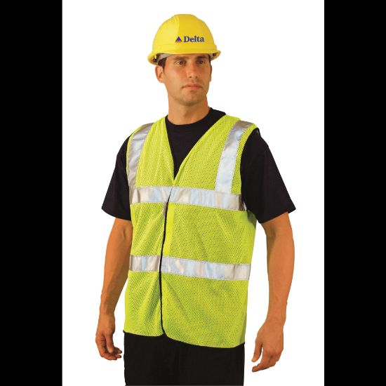 Picture of Class 2 Mesh Vests with 3M Scotchlite Reflective Tape, 2X-Large, Hi-Viz Yellow