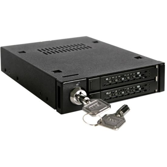 Picture of Icy Dock MB992SK-B Drive Bay Adapter Internal - Matte Black - 2 x Total Bay - 2 x 2.5in Bay