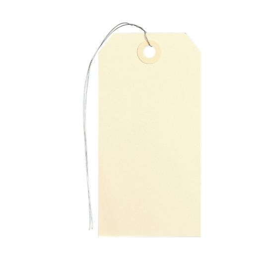 Picture of MACO Medium G-Grade Shipping Tags, Prewired, Size 5, 4 3/4in x 2 3/8in, Buff, Box Of 1,000