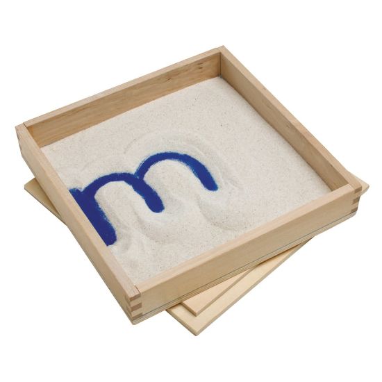 Picture of Primary Concepts Letter Formation Sand Tray, 8inH x 8inW x 1 1/2inD, Brown/Blue, Pack Of 4