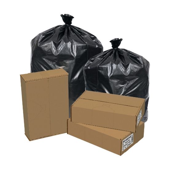 Picture of Pitt Plastics Repro Can Liners, 56 Gallon, Black, Pack Of 100 Liners