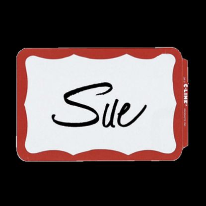 Picture of Maco Name Badges, Red Border, Pack Of 100