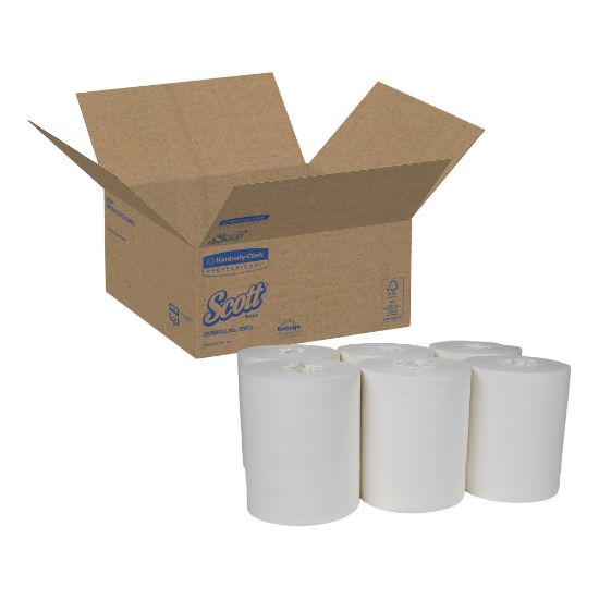 Picture of Scott 1-Ply Center-Pull Paper Towels, 40% Recycled, 250 Sheets Per Roll, Pack Of 6 Rolls