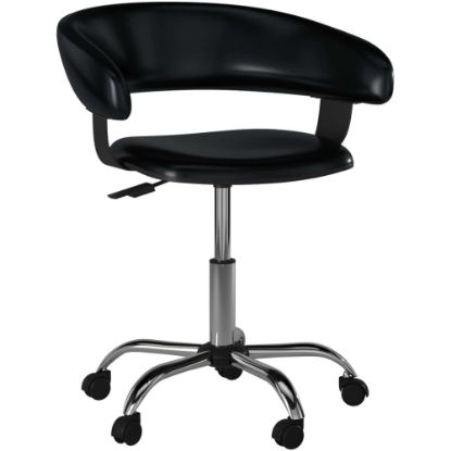 Picture of Powell Low-Back Faux Leather Gas-Lift Desk Chair, Black