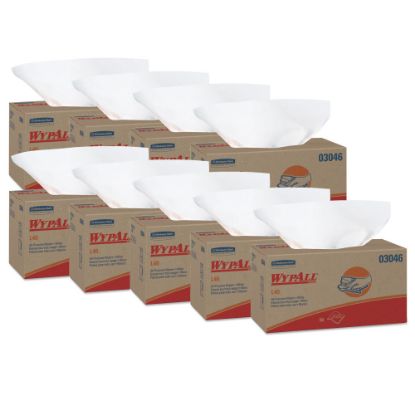 Picture of Kimberly-Clark WYPALL L40 Wipers, Unscented, 10 13/16in x 10in, White, 90 Wipers Per Box, Case Of 9 Boxes