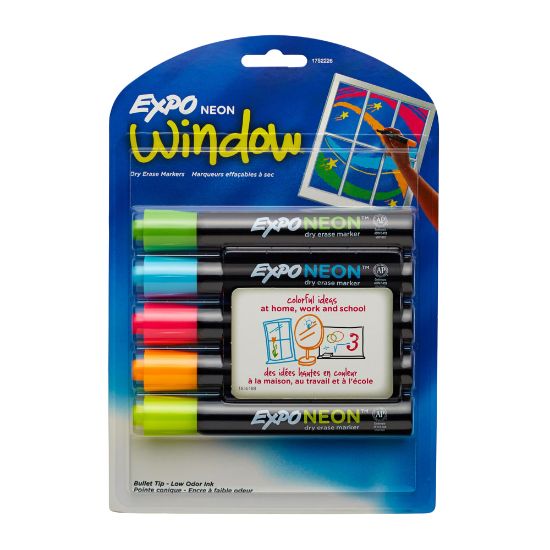 Picture of EXPO Neon Dry-Erase Markers, Assorted, Pack Of 5