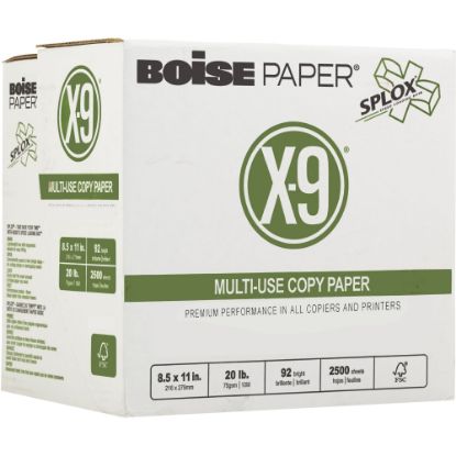 Picture of Boise X-9 SPLOX Reamless Multi-Use Printer & Copy Paper, 5 Reams, White, Letter (8.5in x 11in), 2500 Sheets Per Case, 20 Lb, 92 Brightness