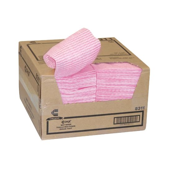 Picture of Chicopee Chix Food Service Wet Wipes, 11 1/2in x 24in, Pink, Case Of 200