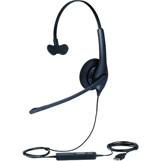 Picture of Jabra BIZ 1500 Headset - Mono - USB - Wired - 32 Ohm - 20 Hz - 6.80 kHz - Over-the-head - Monaural - Supra-aural - 7.55 ft Cable - Noise Canceling