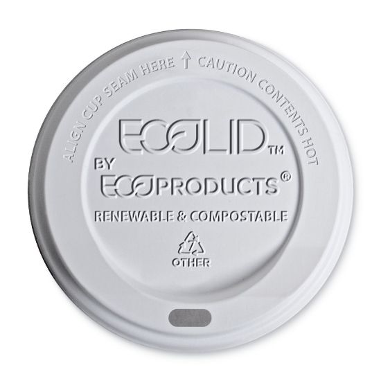 Picture of Eco-Products Hot Cup Lids, Fits 10-20 Oz Cups, Translucent, Pack Of 800 Lids