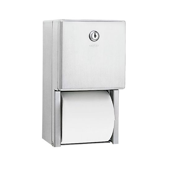 Picture of Bobrick 2-Roll Toilet Tissue Dispenser, 6 1/8in x 6in x 11in, Stainless Steel