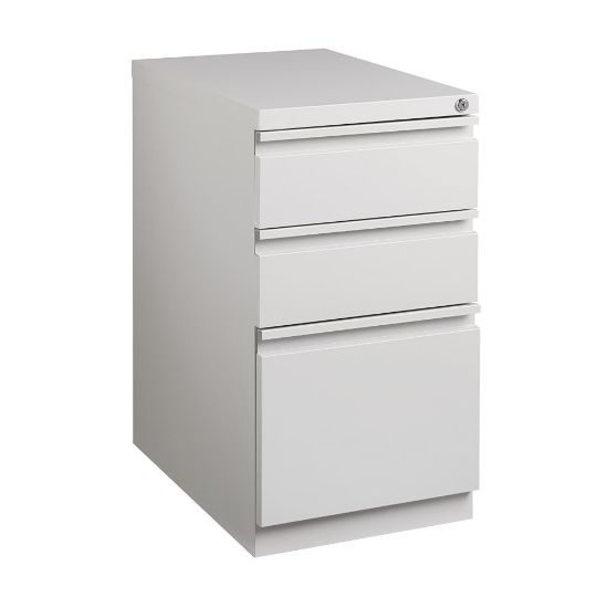 Picture of WorkPro 20inD Vertical 3-Drawer Mobile Pedestal File Cabinet, Light Gray