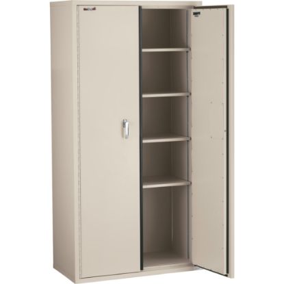 Picture of FireKing Fire-Resistant Storage Cabinet, 4 Adjustable Shelves, Parchment, White Glove Delivery