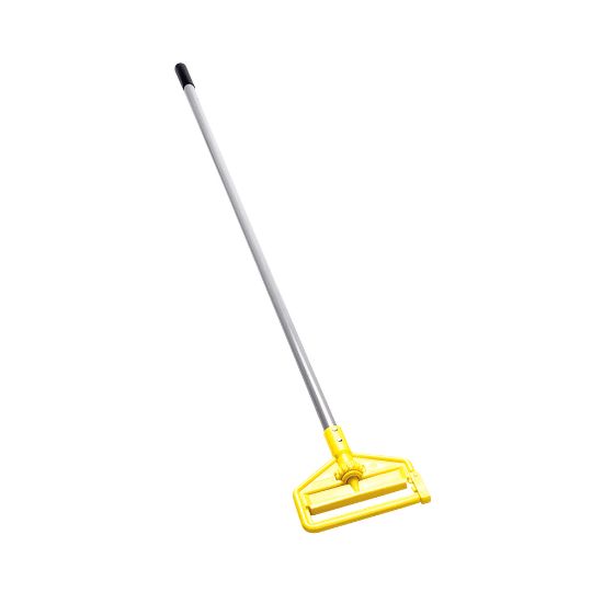 Picture of Rubbermaid Invader Fiberglass Side-Gate Mop Handle, 60in, Gray/Yellow