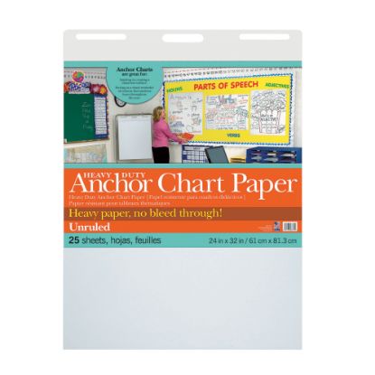 Picture of Pacon Heavy-Duty Anchor Chart Paper Pad, 24in x 32in, Unruled, White, 25 Sheets