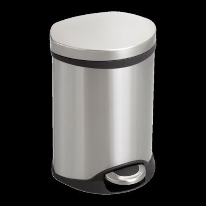 Picture of Safco Stainless Steel Step-On Medical Waste Receptacle, 1.5 Gallons, 11in x 9 1/2in x 8in, Stainless Steel