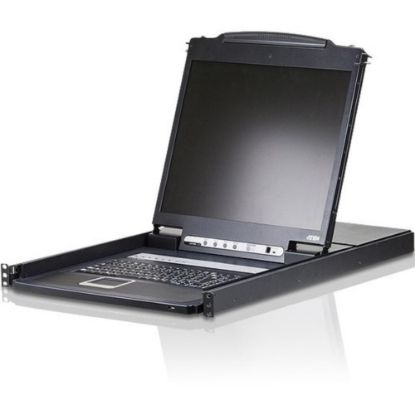 Picture of ATEN Rack Mount LCD-TAA Compliant - 16 Computer(s) - 19in LCD - 1280 x 1024PS/2 PortUSB - Keyboard - TouchPad - 120 V AC, 230 V AC Input Voltage - PC, Mac, Sun - Metal, Plastic - TAA Compliant