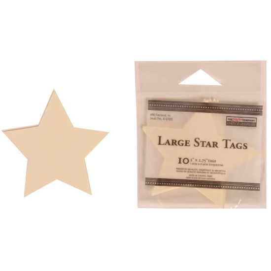 Picture of JAM Paper Gift Tags, 3in x 2 3/4in, Ivory Star, Pack Of 10