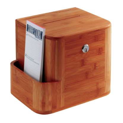 Picture of Safco Bamboo Suggestion Storage Box, 14in x 10in x 8in, Cherry