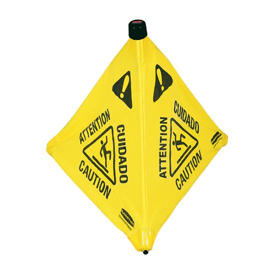 Picture of Rubbermaid 3-Sided Wet Floor Safety Cone, 30in x 21in x 21in, Yellow