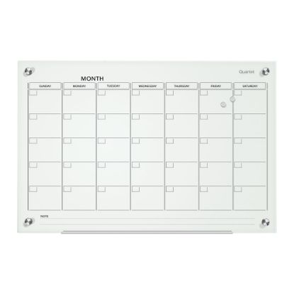 Picture of Quartet Infinity Glass Magnetic Unframed Monthly Calendar Whiteboard, 24in x 36in, White