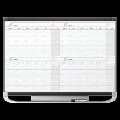 Picture of Quartet Prestige 2 Magnetic Four Month Calendar Board, 4ft x 3ft, Total Erase Surface - Monthly - 4 Month - Graphite, White - Steel - Marker Tray, Durable, Ghost Resistant, Stain Resistant, Magnetic, Maintenance Schedule, Mountable - TAA Compliant