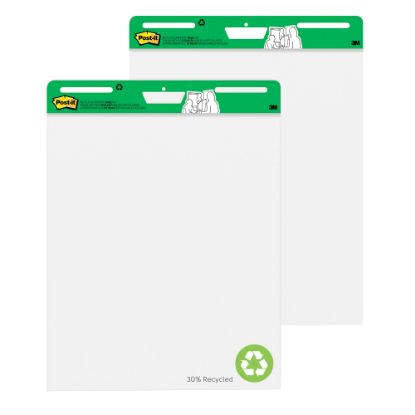 Picture of Post-it Super Sticky Easel Pads, 25in x 30in, 30% Recycled, White, Pack Of 2 Pads