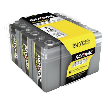 Picture of Rayovac Ultra Pro Alkaline 9 Volt Batteries 12-Pack - For Multipurpose - 9V - 9 V DC - Alkaline - 12 / Pack