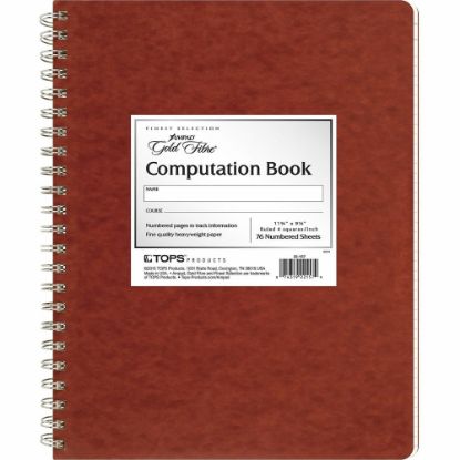 Picture of Ampad Retro Computation Notebook, 9 1/4in x 11 3/4in, 75 Sheets, Red