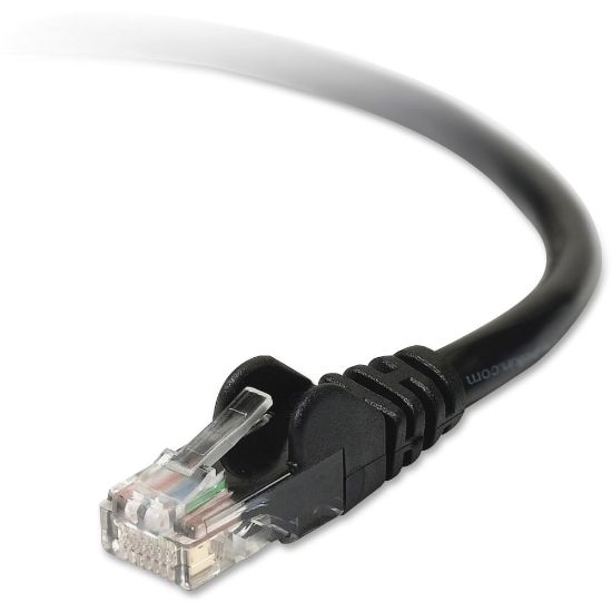 Picture of Belkin Cat5e Patch Cable - 100 ft Category 5e Network Cable - First End: 1 x RJ-45 - Male - Second End: 1 x RJ-45 - Male - Patch Cable - Black - 1 Each