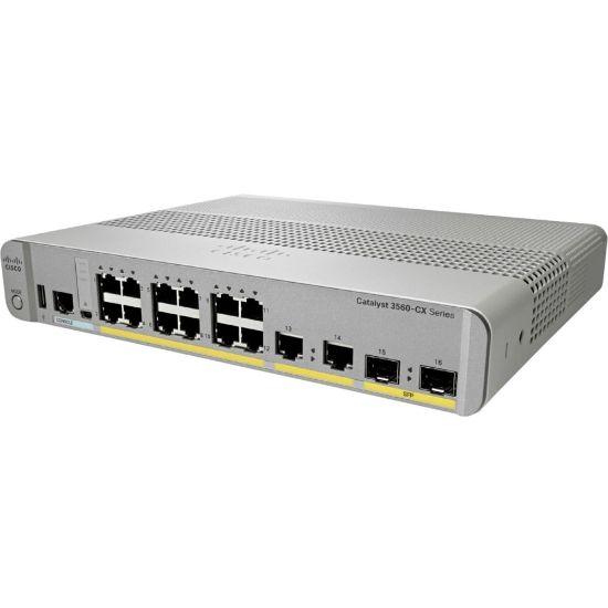 Picture of Cisco 3560CX-8TC-S Layer 3 Switch - 8 Ports - Manageable - 10/100/1000Base-T, 1000Base-X - 3 Layer Supported - 2 SFP Slots - PoE Ports - Desktop, Rack-mountable, Rail-mountable - Lifetime Limited Warranty