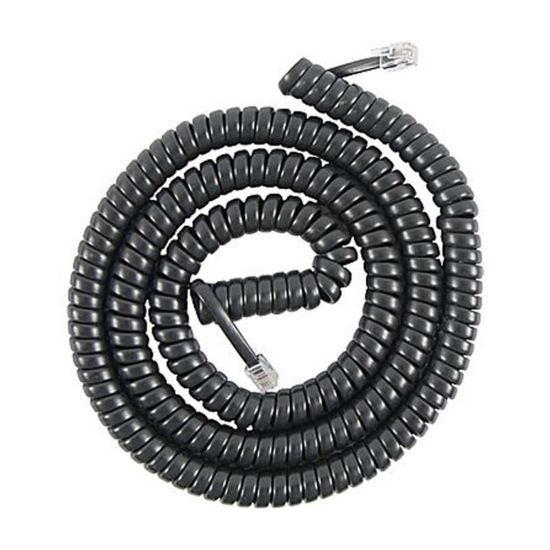 Picture of Power Gear Coiled Telephone Cord, 12ft, Black, 27639