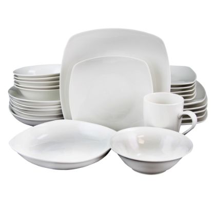 Picture of Gibson Home Hagen 30-Piece Square Dinnerware Set, White